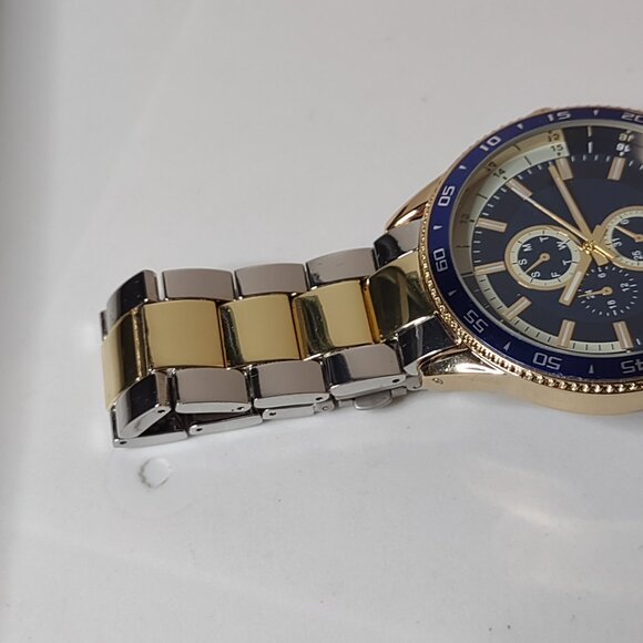 8 Inch Blue Watch With Two Tone Band - Picture 10 of 12